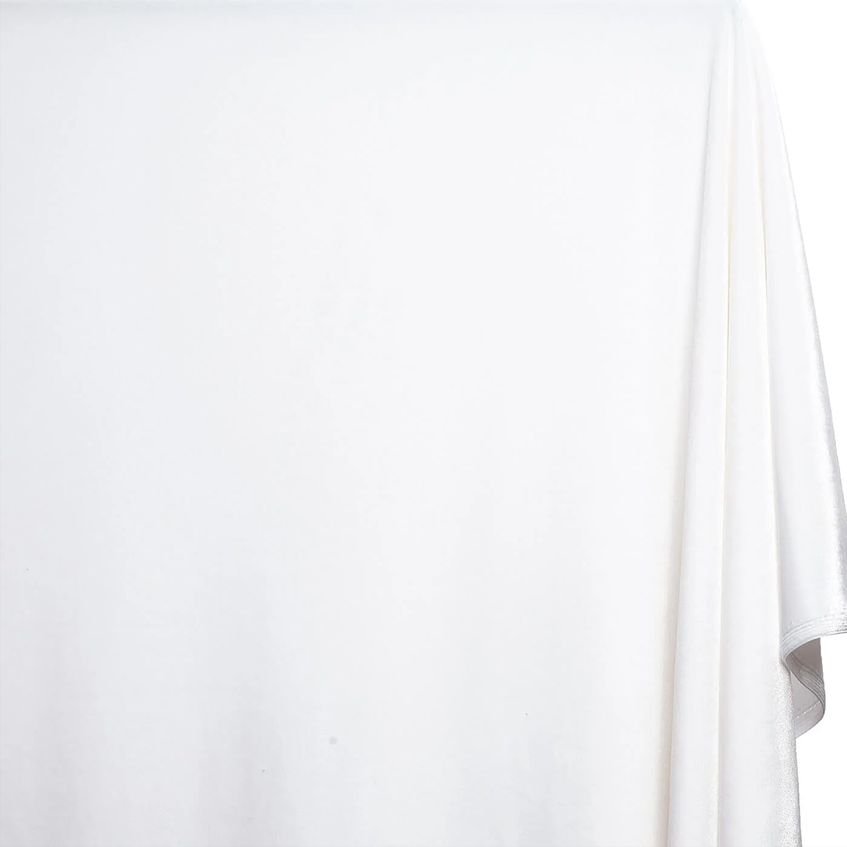 interiors White—Stretch Velvet Fabric——90% Polyester, 10% Spandex— 60/61 Inches—20% Vertical