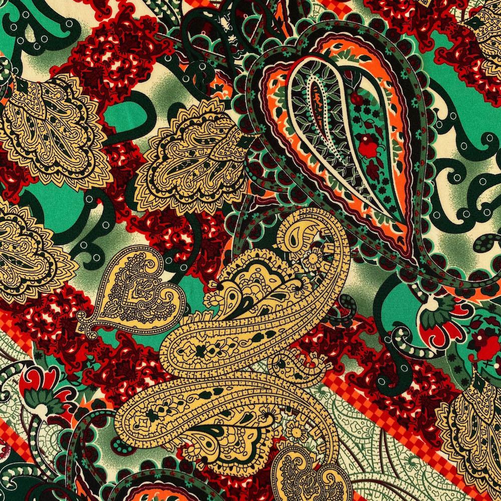 GIA PAISLEY MULTI-COLOR  FABRIC-IN A GLODEN HUE