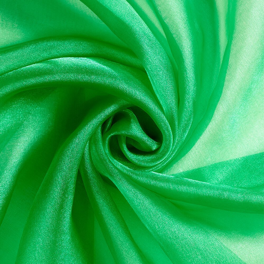 High Quality Crystal Organza—Kelly Green Hue Fabric—55% Nylon, 45% Polyester—Sold by the Yard— Nationwide Shipping