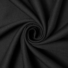 Close-up of black fabric with visible stitching and texture.