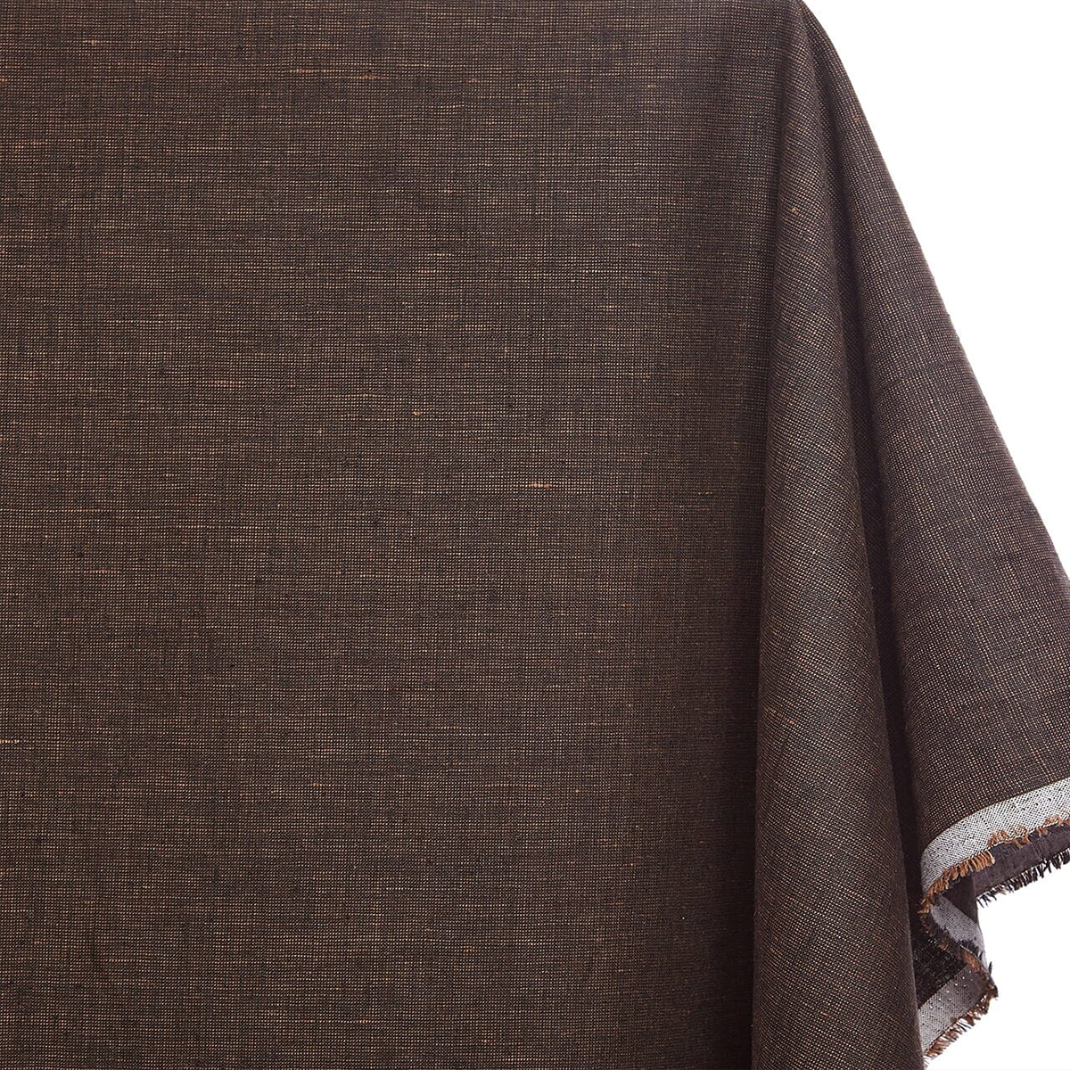 Imperial—Two-Tone Linen Brown—Black—100% Polyester—Sold by The Yard—54" Inches Wide—Available for Nationwide Shipping