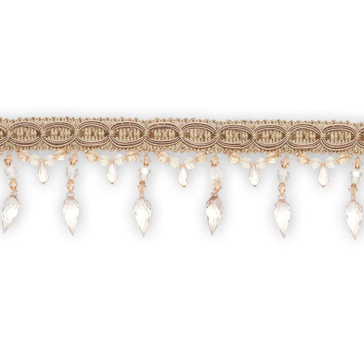 Chaton Tassel Fringe—Ribbon 1"Inches—Champagne —Length 1.25 Inches—Width: 4.5 inche—Sold by the Yard—Sold by the Yard — Nationwide Shipping Available
