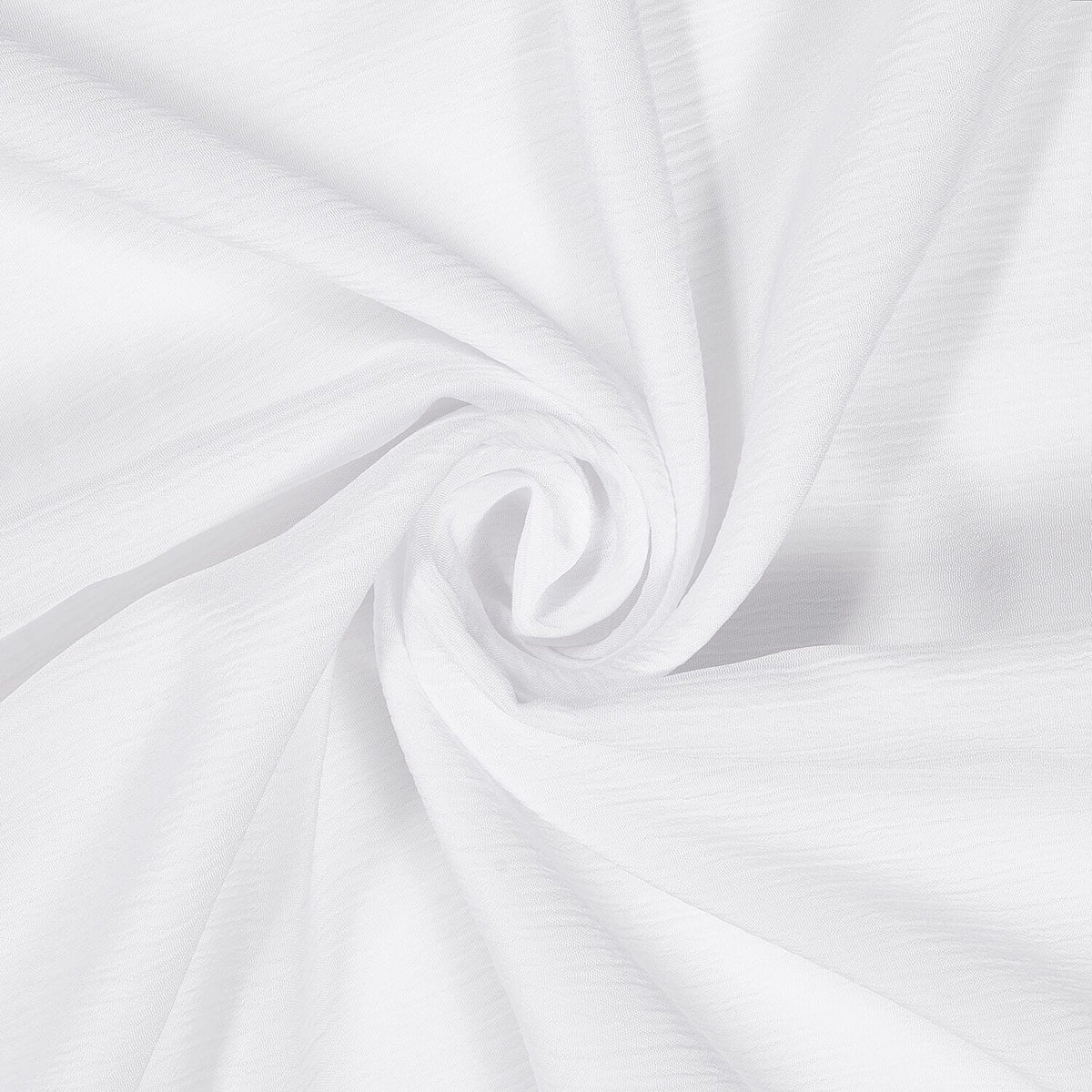 Ingrid Crinkle Polyester Fabric—White Color—Width 58|60 Inches—Smooth Finish—Attractive Sheen—Available by the Yard
