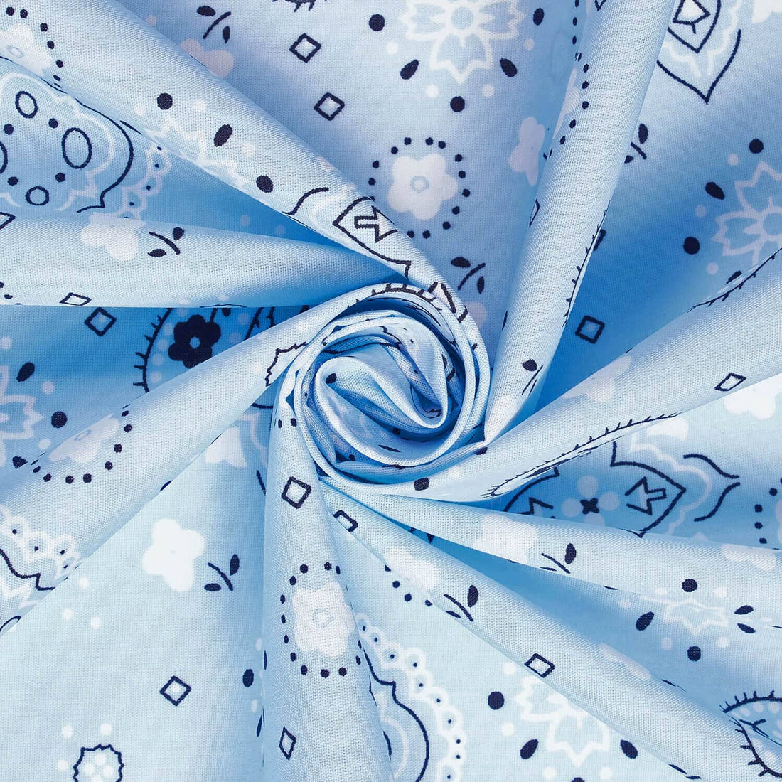 ELLE  BLUE PAISLEY PRINT BANDANA MATERIAL