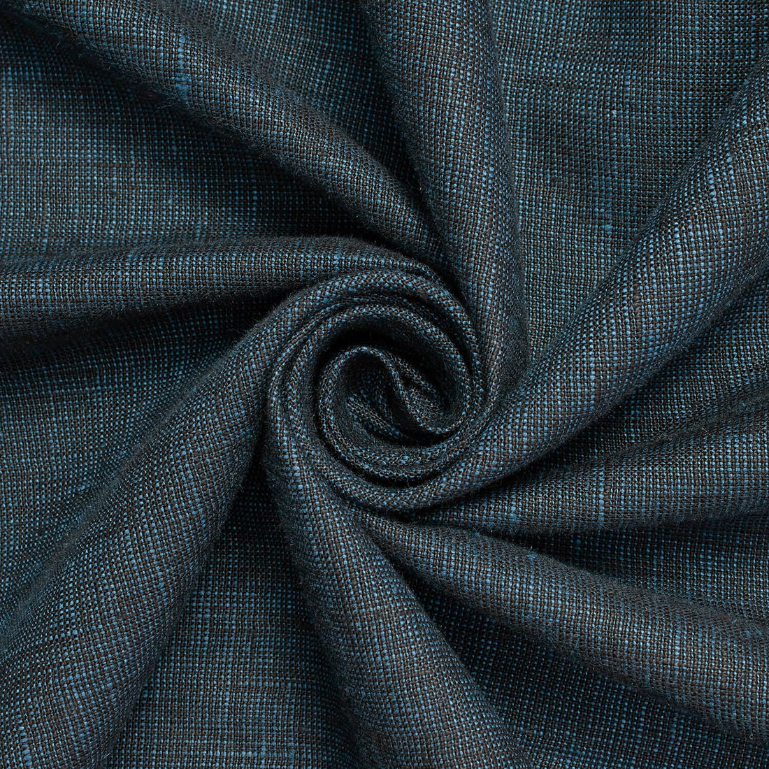 VACHEL BLACK-TEAL YARN DYED TWO TONE LINEN MATERIAL