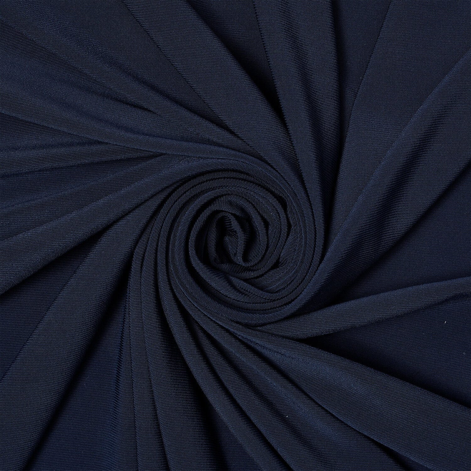Navy Blue Solid Stretch Jersey Knit Fashion Fabric—90% Cotton, 10% Spandex— 60/61 Inches—20% Vertical—Sold by the Yard