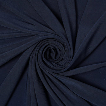 Navy Blue Solid Stretch Jersey Knit Fashion Fabric—90% Cotton, 10% Spandex— 60/61 Inches—20% Vertical—Sold by the Yard