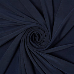 Navy Blue Solid Stretch Jersey Knit Fashion Fabric—90% Cotton, 10% Spandex— 60/61 Inches—20% Vertical—Sold by the Yard