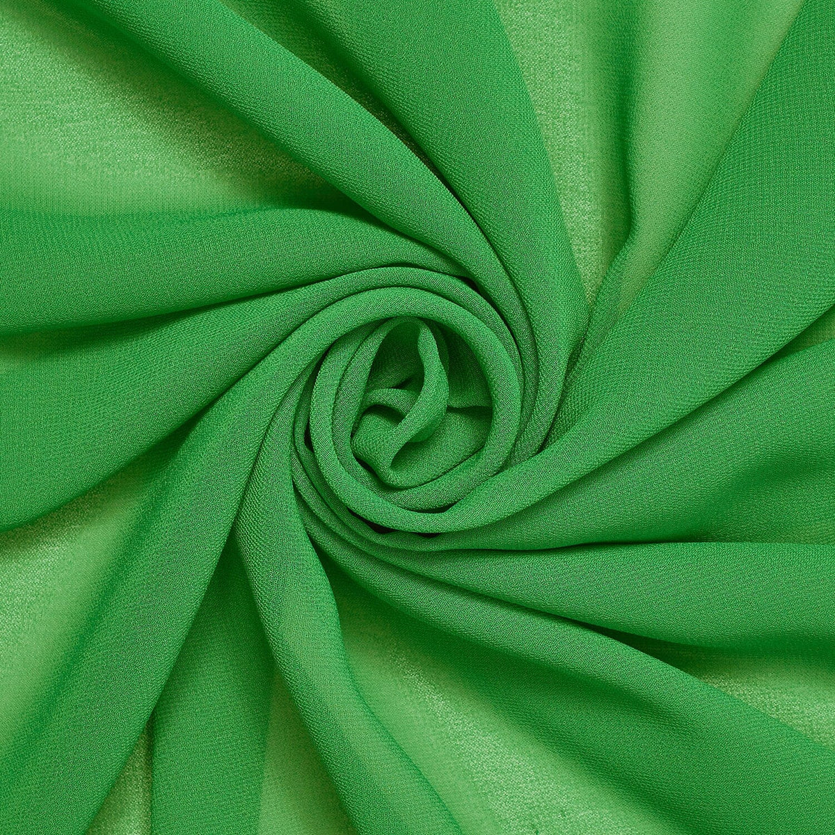 Translucent Fabric—Kelly Green— For Apparel—100% Chiffion—Width 58/60 inche—Sold by the Yard