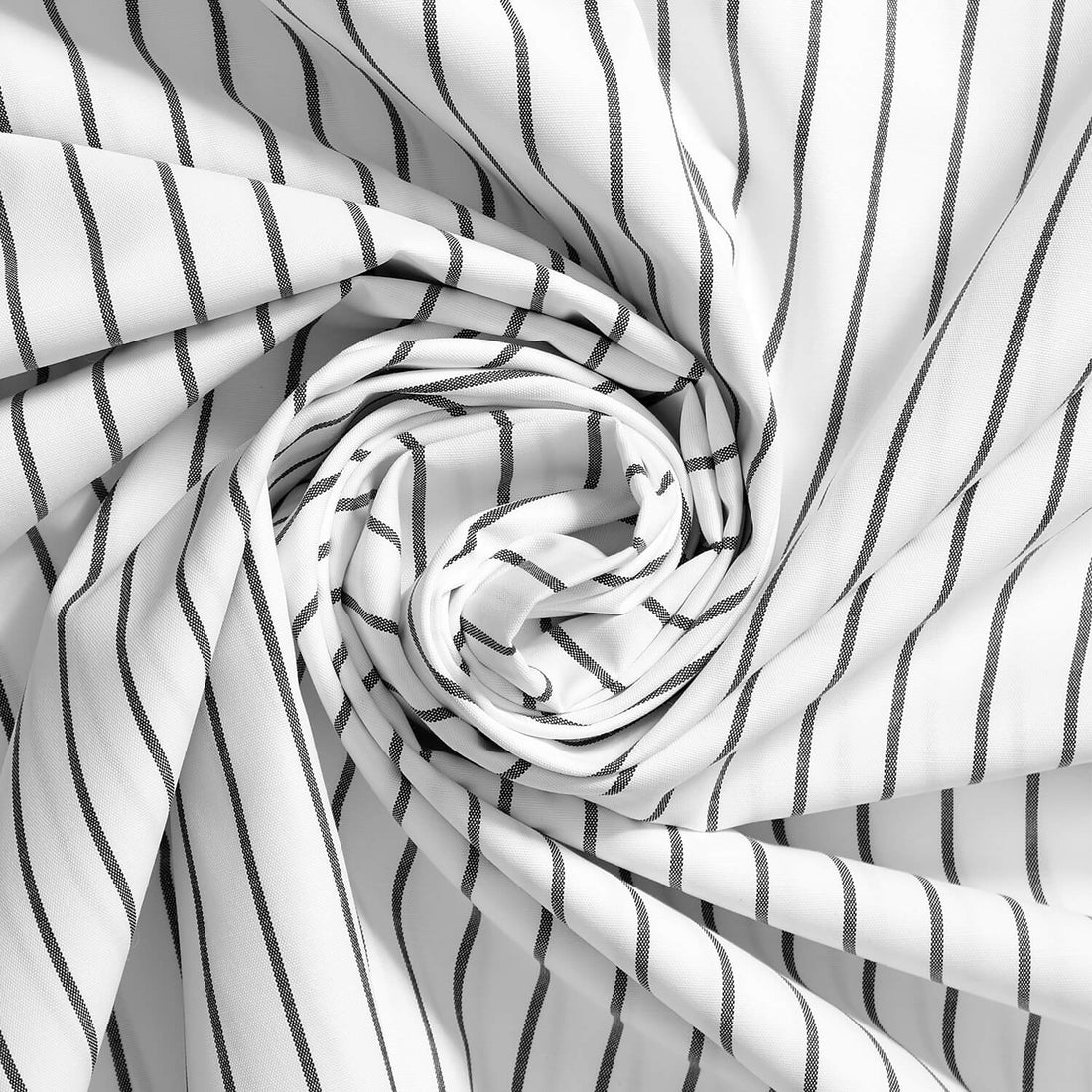 TELFORD BLACK & WHITE PINSTRIPE SHRITING POPLIN FABRIC