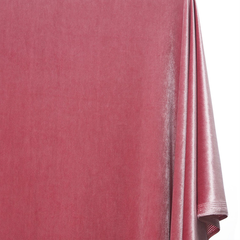 Close-up of pink velvet fabric with a slight sheen| Shop online at BeautifulWindowsElgin.com  