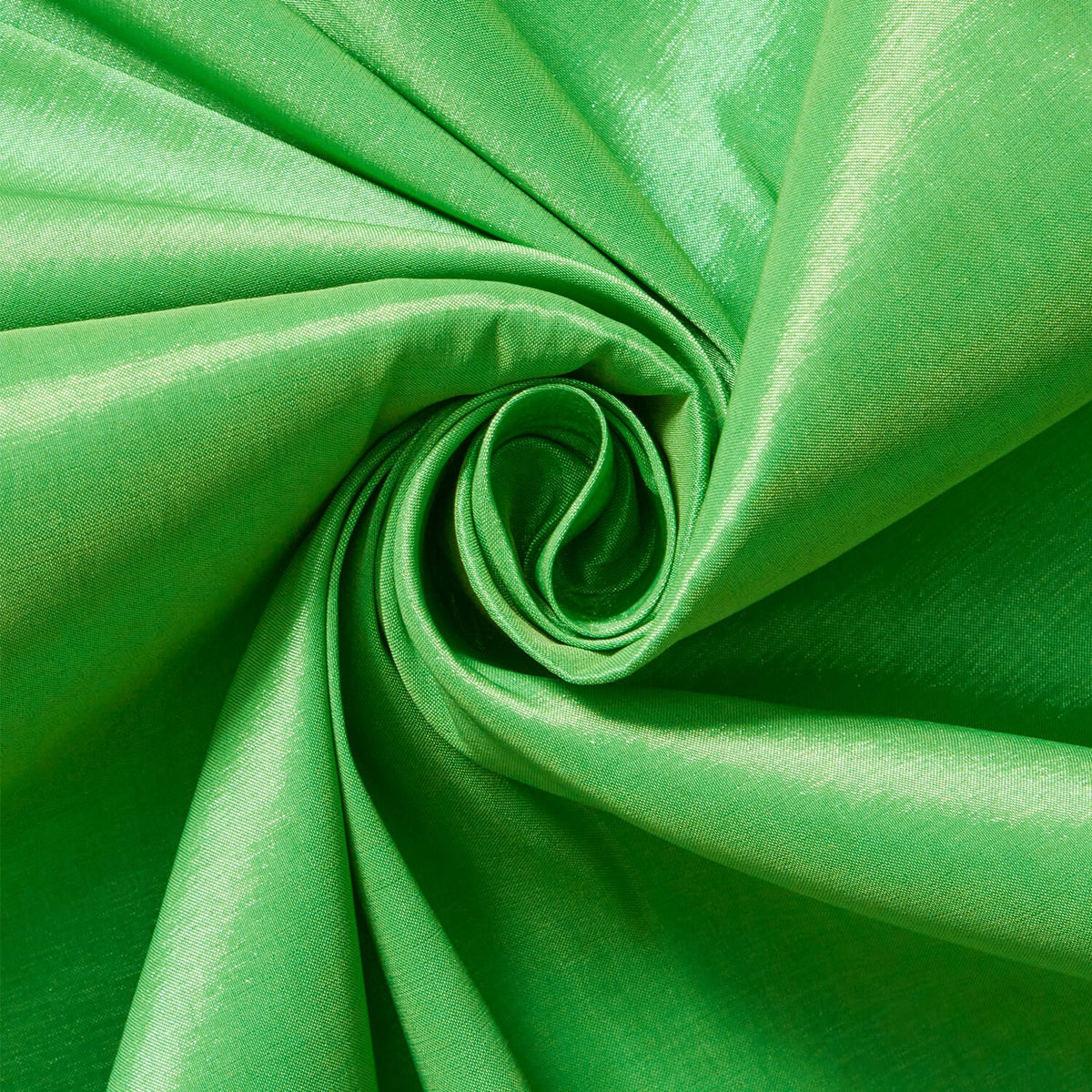 Close-up of green fabric with folds Sold by the Yard – Beautiful Windows Elgin USA