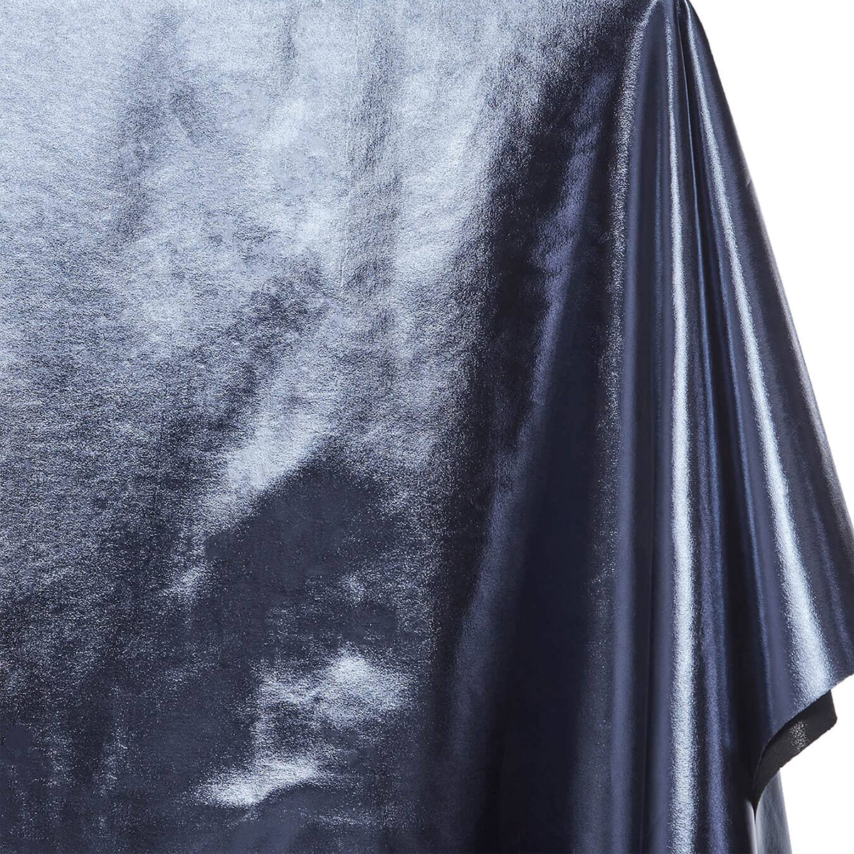 Lamé Stretch—Navy Blue—Foil Lame—Interlock Reflective Knit Material—49%Nylon 51% Metallic— 60/61" Inches Wide