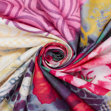 Pink Printed Cotton Material-For Dressmaking-59" Inches Wide/Sold By The Yard