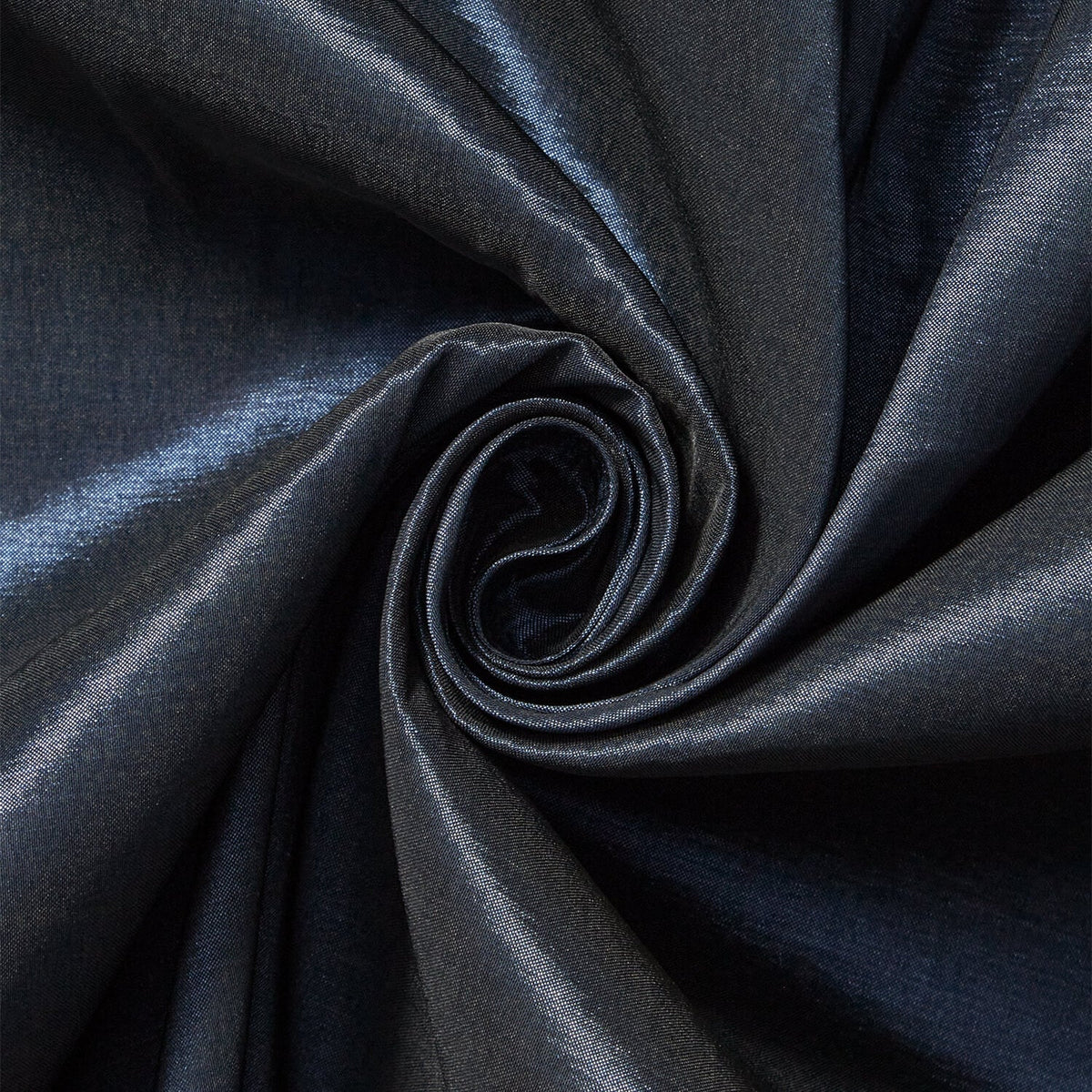 Close-up of dark blue fabric with a subtle sheen |Sold by the Yard – Beautiful Windows Elgin USA
