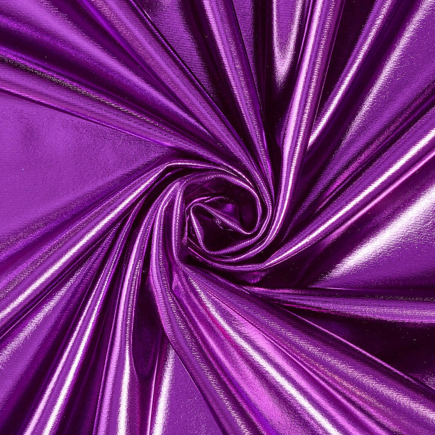 Purple Hue—Metallic Stretch Foil Material—95%-Polyester -5% Spandex—Sold By The Yard—Width 60/61 Inches Wide