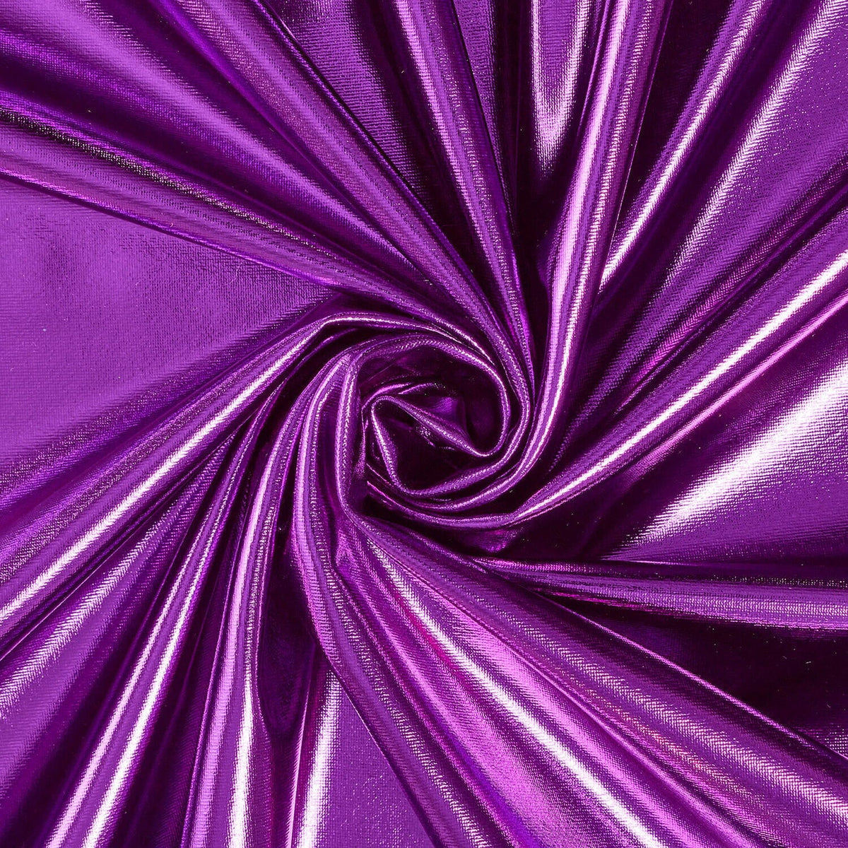 Purple Hue—Metallic Stretch Foil Material—95%-Polyester -5% Spandex—Sold By The Yard—Width 60/61 Inches Wide