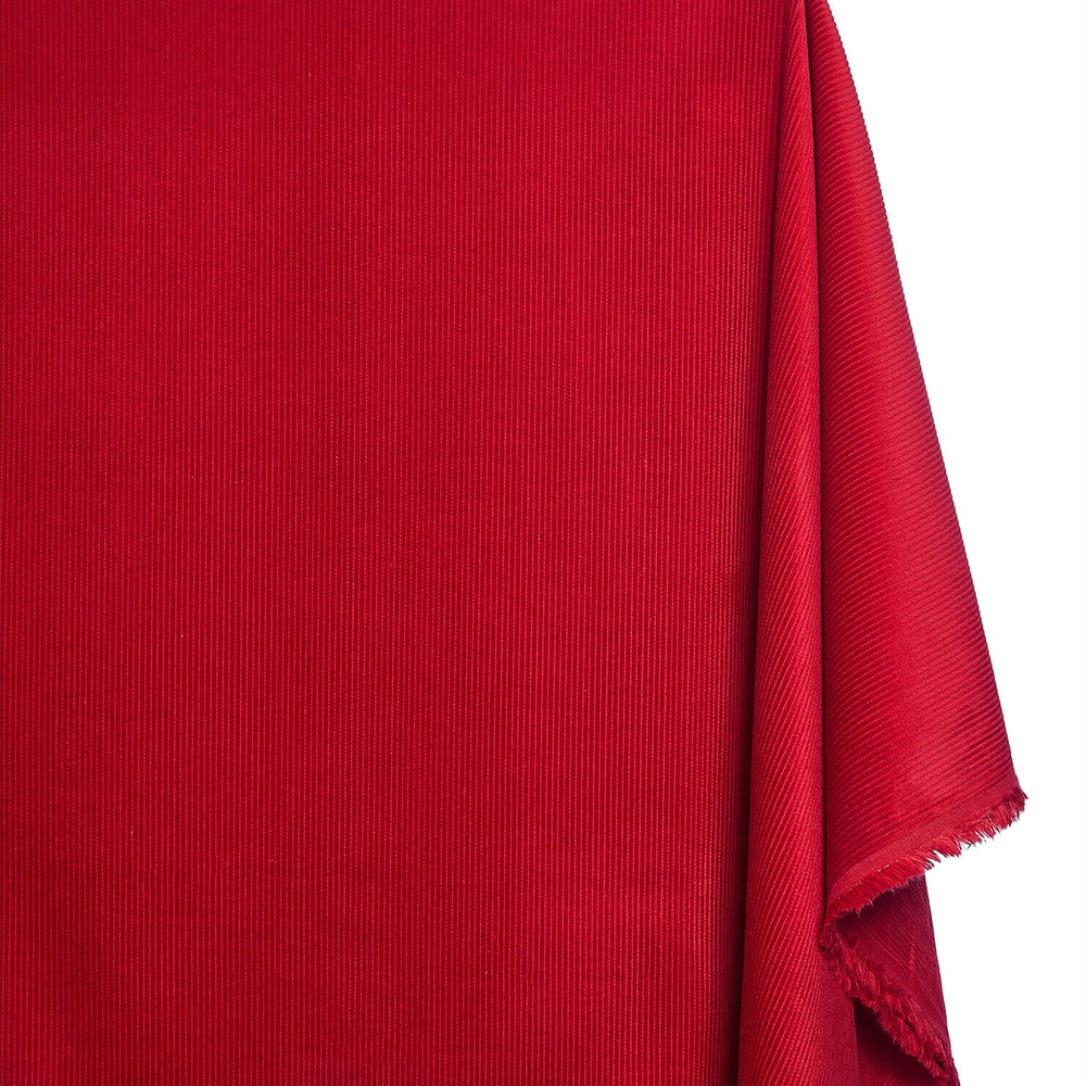 Vibrant red corduroy material—fabric sold by BeautifulWindowsElgin.com