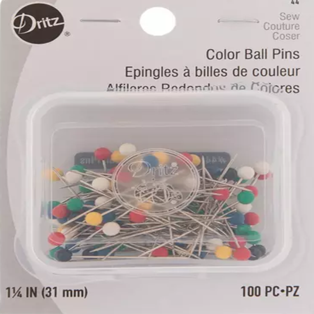 GREGALE-DRITZ COLORFUL BALLPOINT SEWING PINS