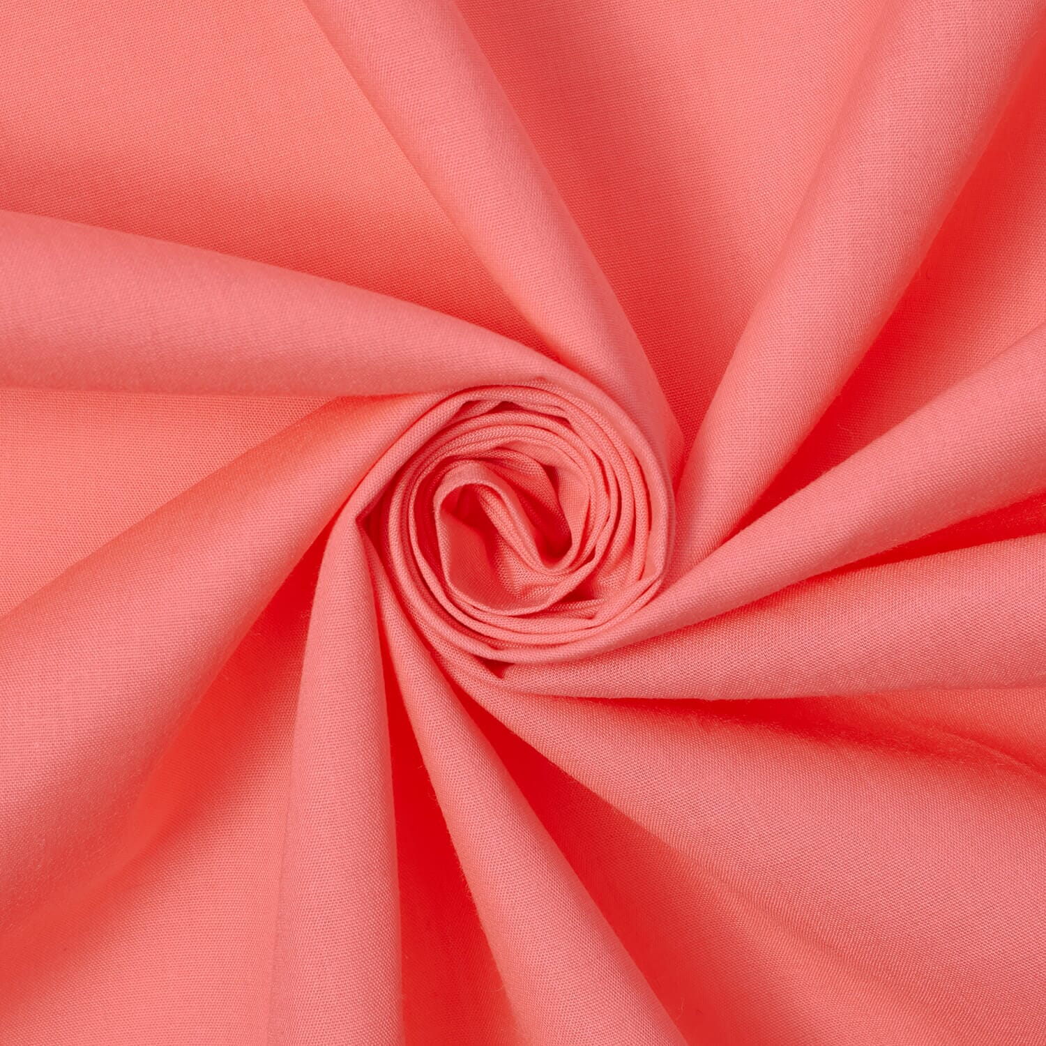 Coral  Color— Width 44/45" Inches Wide—50/50-Polyester Cotton — Broad-Cloth—Sold by the Yard —Ideal for Apparel—Available for Nationwide Shipping.