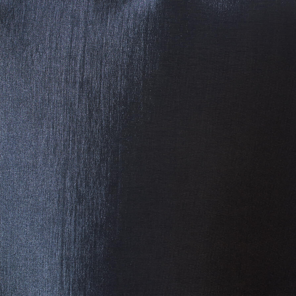 Close-up of navy blue stretch taffeta fabric with a smooth texture and subtle sheen| Sold by the Yard – Beautiful Windows Elgin USA