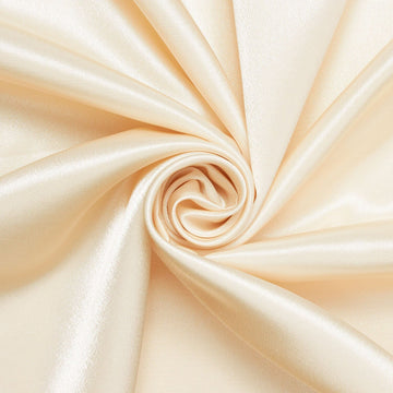 Beige Crepe Back Satin—Beige Color—100% Polyester—Sold by the Yard—Width 52" Inches Wide—Available in the USA.