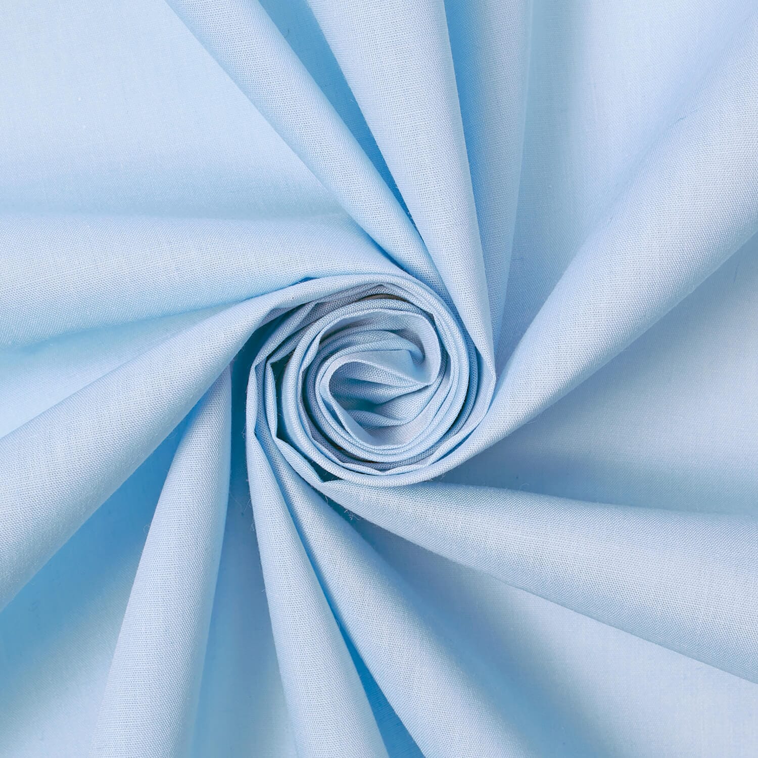 Perfect For Custom Apparel—50/50 Poly-Cotton Blend— Broadcloth Fabric —Light Blue Color—95% Polyester, 5% Cotton—Available for Nationwide Shipping