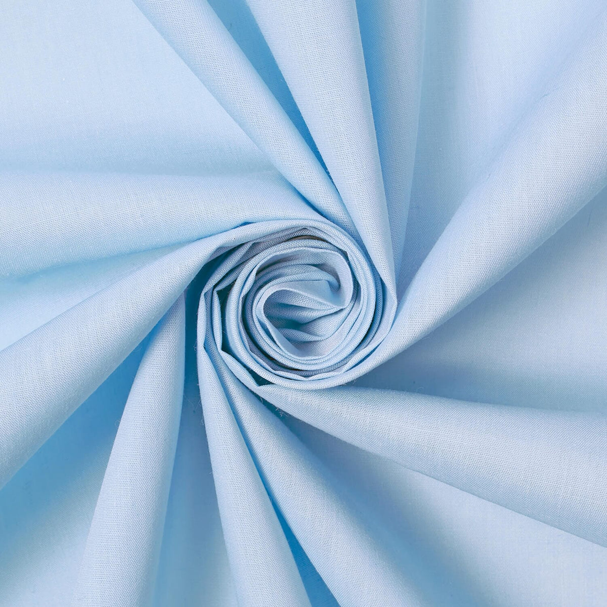 Perfect For Custom Apparel—50/50 Poly-Cotton Blend— Broadcloth Fabric —Light Blue Color—95% Polyester, 5% Cotton—Available for Nationwide Shipping