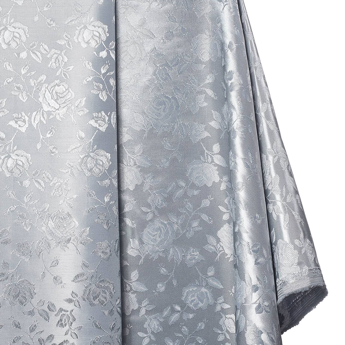 Tudor Jacquard Satin Fabric—Silver—58" Wide—100% Polyester Fabric—Lightweight High-Quality—Sold by The Yard