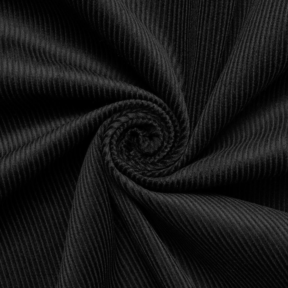 Close-up of black textured fabric with a swirl pattern | Beautiful Windows Elgin