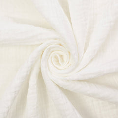 Ivory Breathable Cotton Gauze Fabric For Clothing—Double Cotton Gauze Material—Width 57/58 Inches Wide—Sold by the Yard—Nationwide Shipping Available.