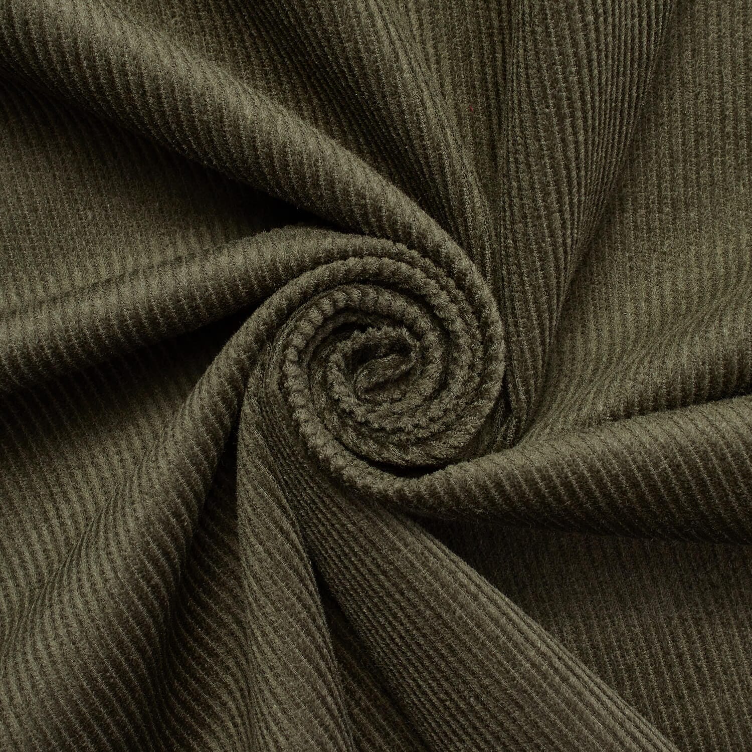 Chua Army Green—Standard 9 Wale Corduroy Material—0.75 Millimeters Thick—100% Cotton—60"Inch Wide—15.3 Ounces Per Linear Yard
