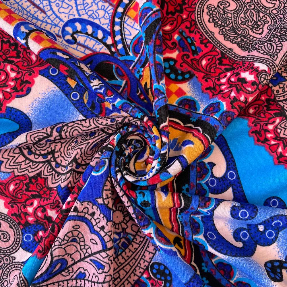 Luz Paisley-In Multi-Color Blues Fabrics /60" Inches Wide-100% Cotton Fabric-Sold By The Yard