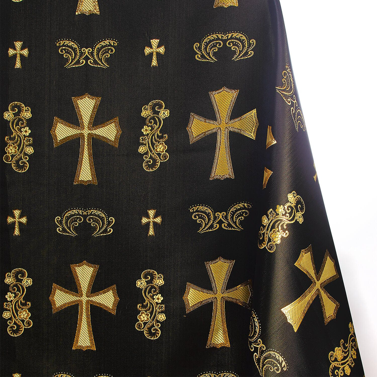 Religious Garments Brocade—Black & Gold—Church Vestment Fabric—58"Inche Wide—Multi-Purpose—Nationwide Shipping