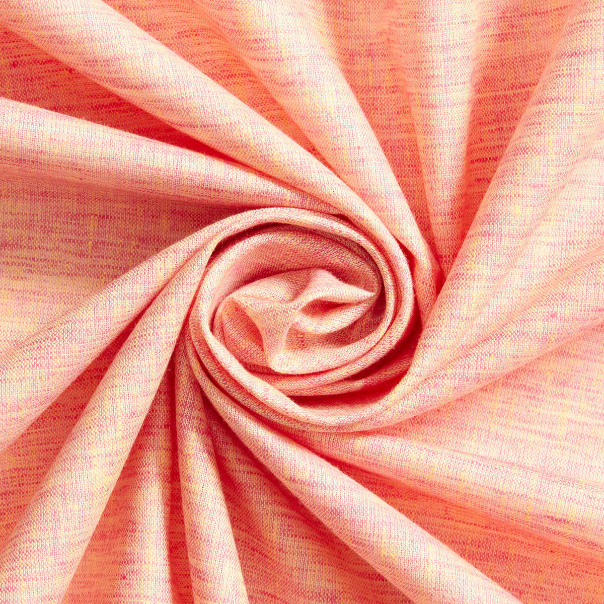 Two-Tone Poplin In Radiant Soft Pink-Yellow Material—55/45-Poly-Cotton Blend—(58/59 Inch) Wide—Sold by the Yard—Multi-Purpose—Available for Nationwide Shipping