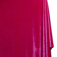 Fuquay-Varina Fuchsia Color—Stretch Velvet Fabric—90% Polyester, 10% Spandex—60/61 Inches—20% Vertical—Sold by the Yard