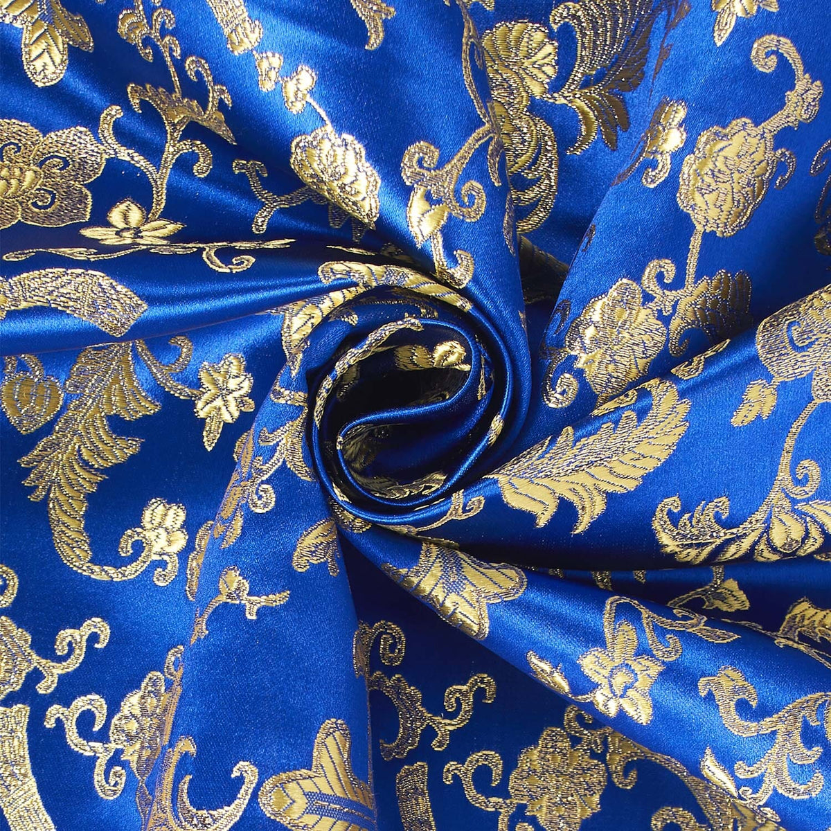 Royal & Blue Gold Church Brocade Material-60 Inches Wide