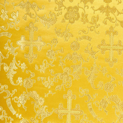 Religious Polyester Fabric—Gold and Gold Color—Church Brocade