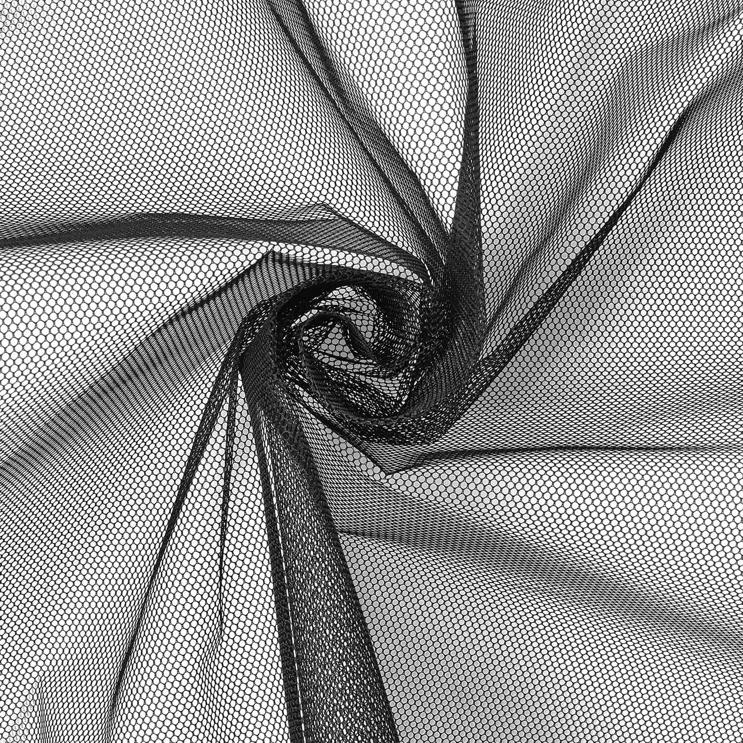 Black Polyester Petticoat Hard Net Crinoline/58-60-Inches-Wide/ Fabric-Sold-By-The-Yard-180-gsm
