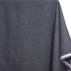 Keaton Two-Tone Linen Fabric—Navy Blue Lilac—Poly/Linen Blend