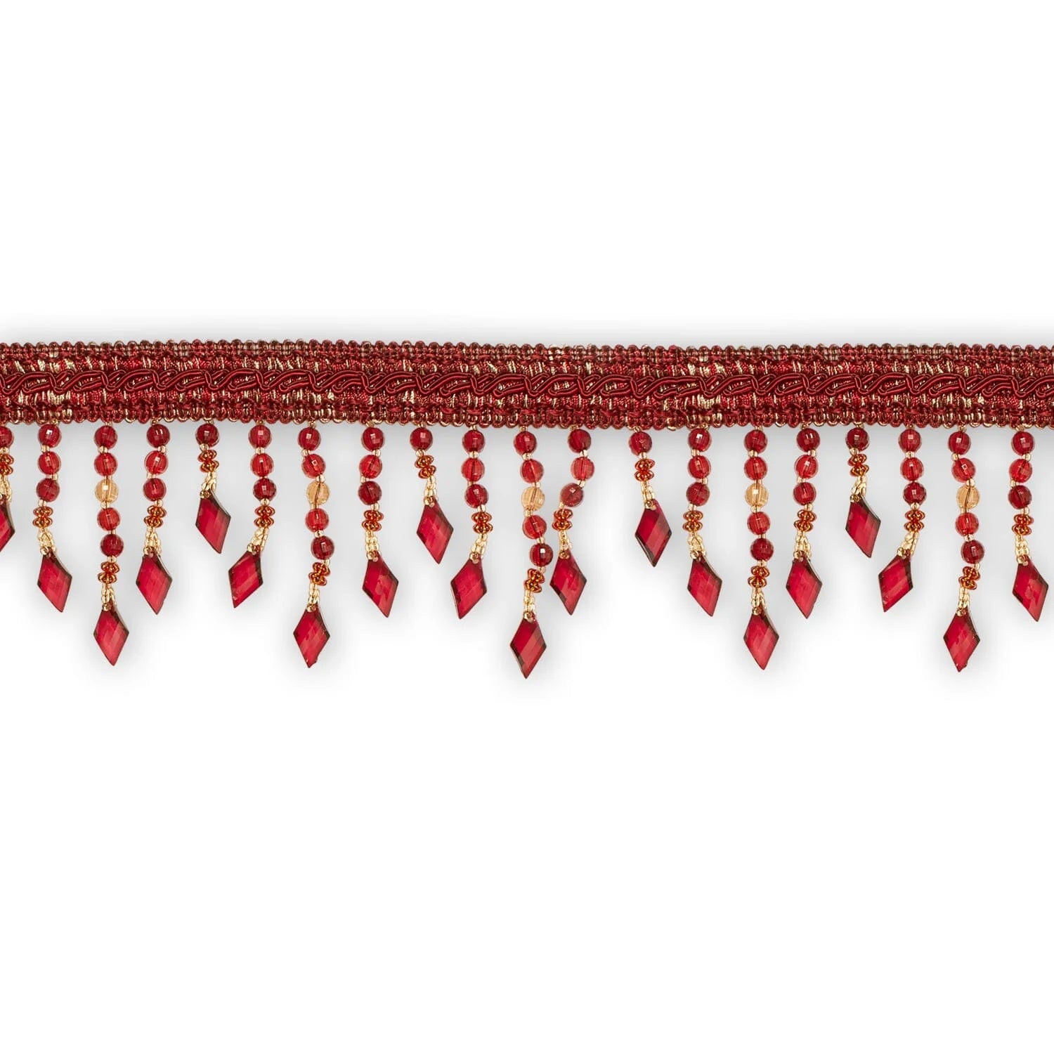 MURPHY DIAMOND WINE BEADED TASSEL FRINGE TRIM