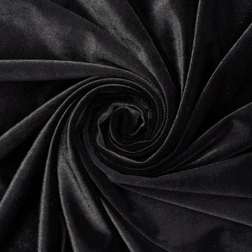 Cali Silky Black —Stretch Velvet Fabric—— 90% Polyester, 10% Spandex— 60/61 Inches—20% Vertical