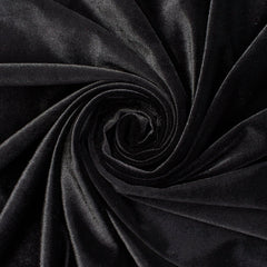 Close-up of black velvet fabric in a swirl pattern| Sold by Beautiful Windows Elgin