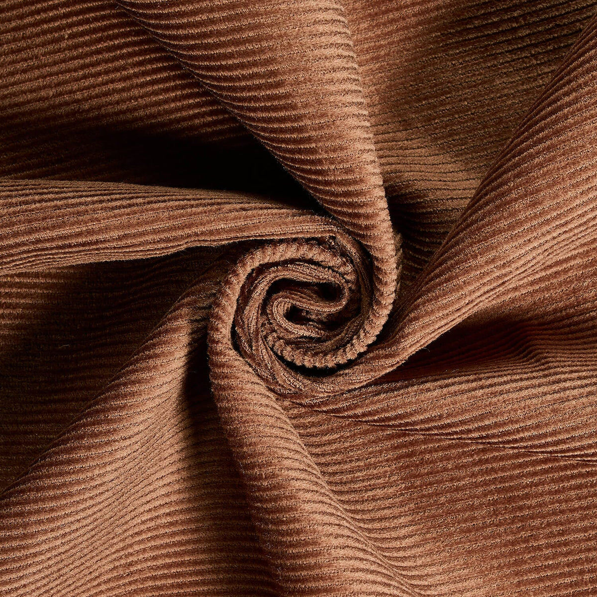 Fine-ribbed mocha corduroy material—fabric sold by BeautifulWindowsElgin.com