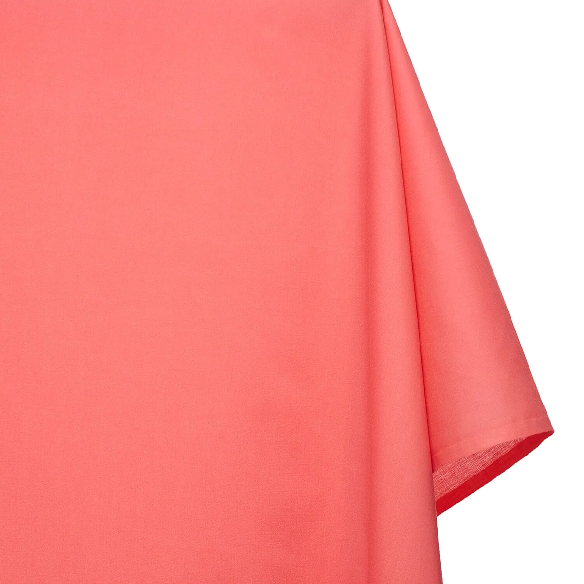 Coral  Color— Width 44/45" Inches Wide—50/50-Polyester Cotton — Broad-Cloth—Sold by the Yard —Ideal for Apparel—Available for Nationwide Shipping.