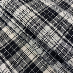 Premium Plaid Fabric—Black-White—Multi-Purpose—Cotton Fabric—100% Cotton—44/45 inches" Wide—Sold by the Yard