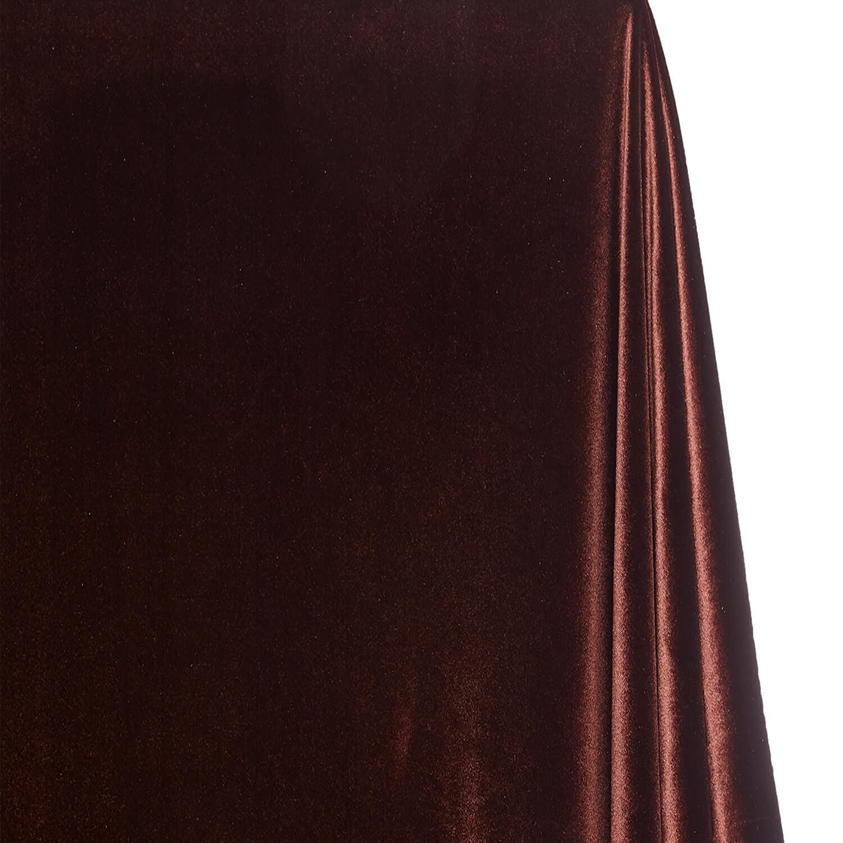 Espresso Brown Glow—Stretch Velvet Fabric—— 90% Polyester, 10% Spandex— 60/61 Inches—20% Vertical