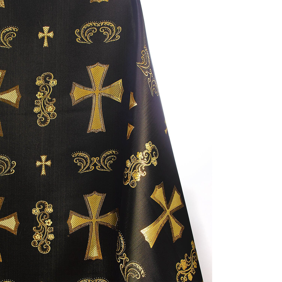Religious Garments Brocade—Black & Gold—Church Vestment Fabric—58"Inche Wide—Multi-Purpose—Nationwide Shipping
