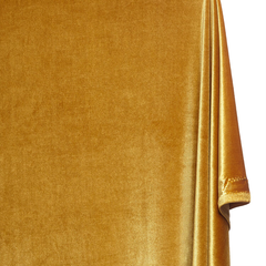 Warm Autumn Fabric—Mustard Gold —Stretch Velvet— 90% Polyester, 10% Spandex— 60/61 Inches—20% Vertical—Nationwide Shipping