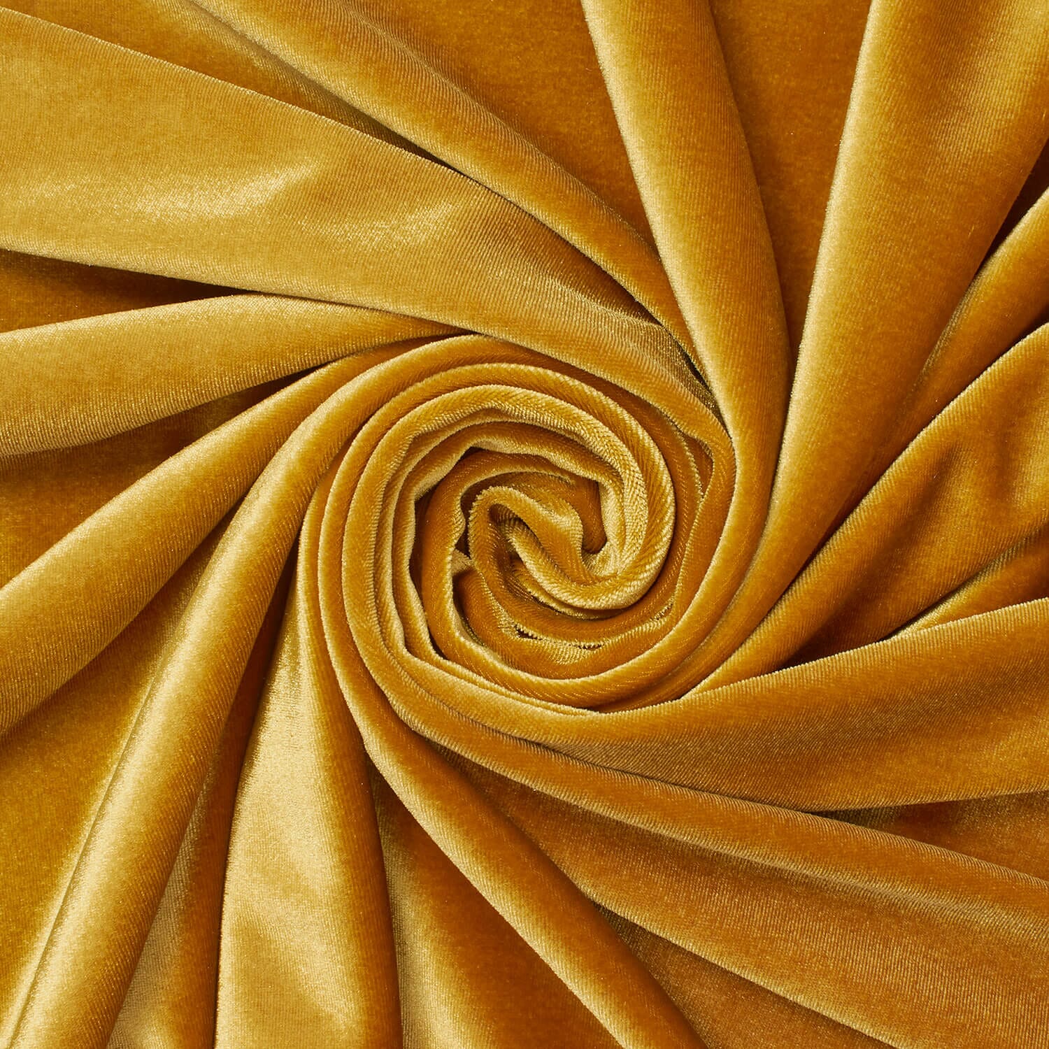 Mustard Gold  —Stretch Velvet Fabric—— 90% Polyester, 10% Spandex— 60/61 Inches—20% Vertical